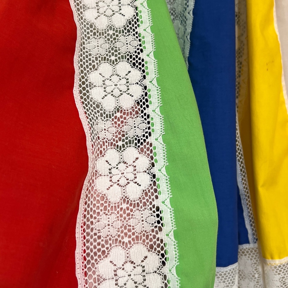 Handmade Vintage Lace Colorful Patchwork Overlay Skirt Boho Festival - Picture 10 of 15